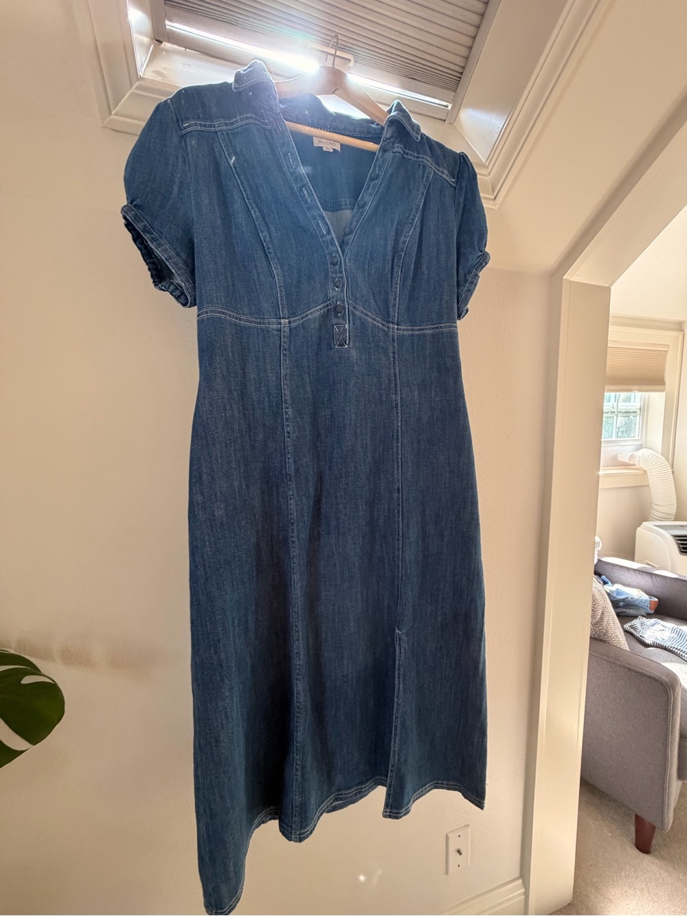 Denim Midi Dress - Blue